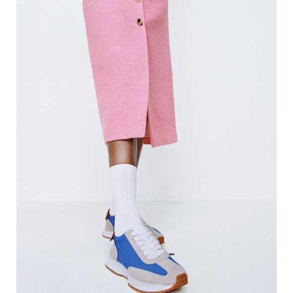 Zara contrasting soft  blue sneakers New - Picture 6 of 7